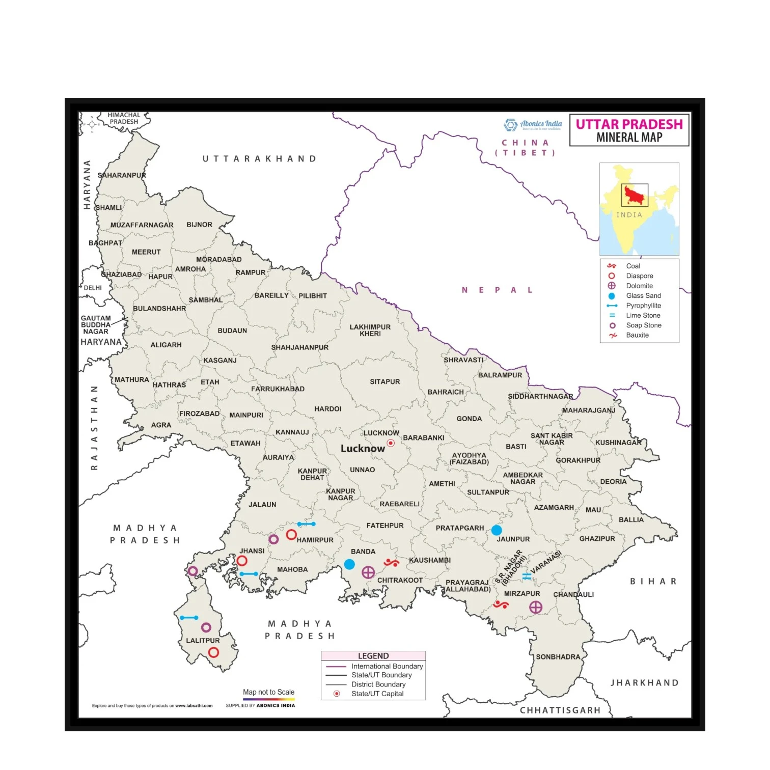 Uttar Pradesh mineral map