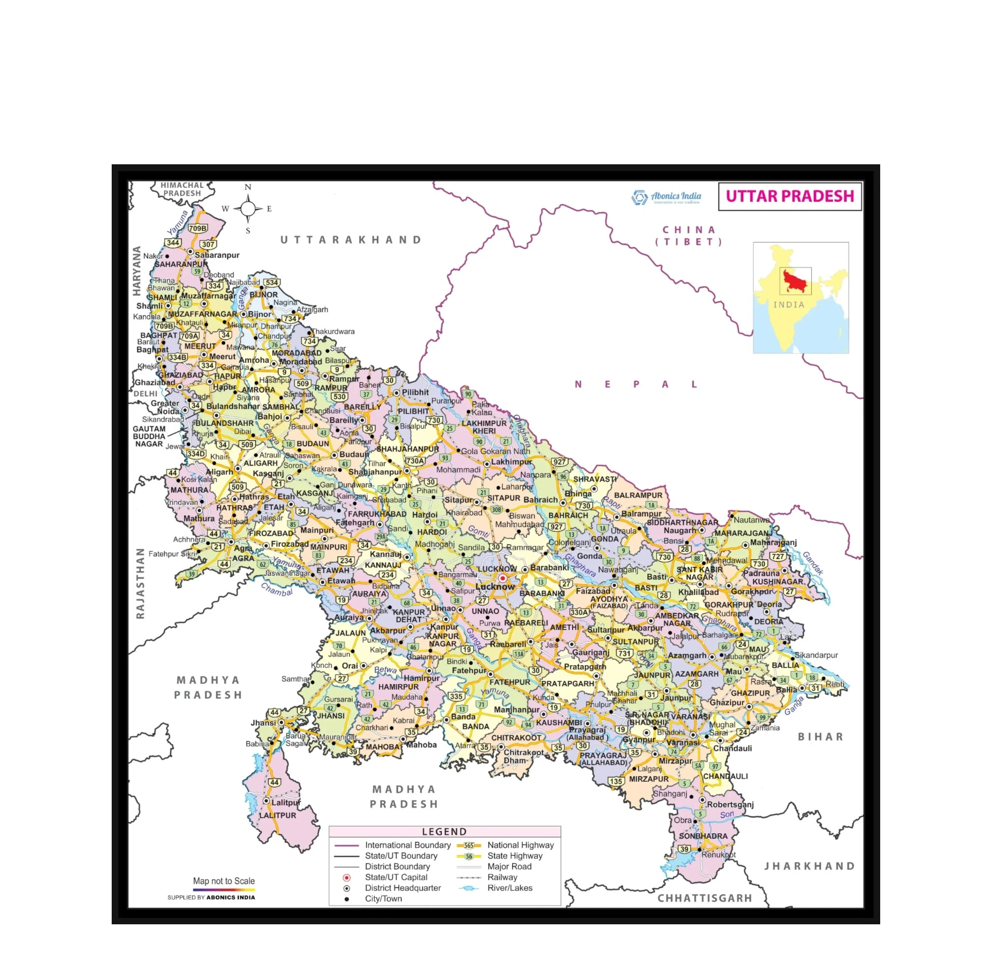 Uttar predesh political map