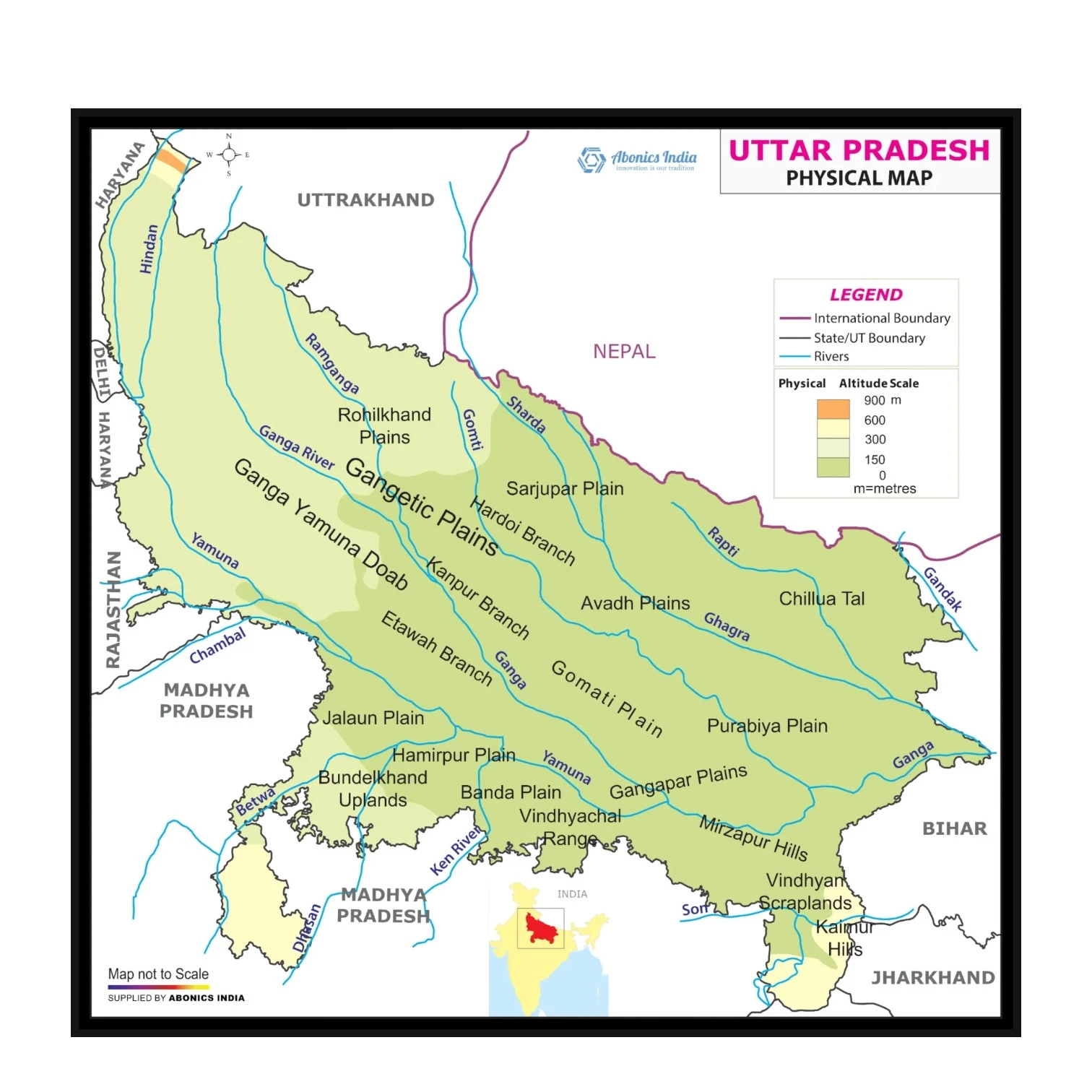 Uttar pradesh physical map