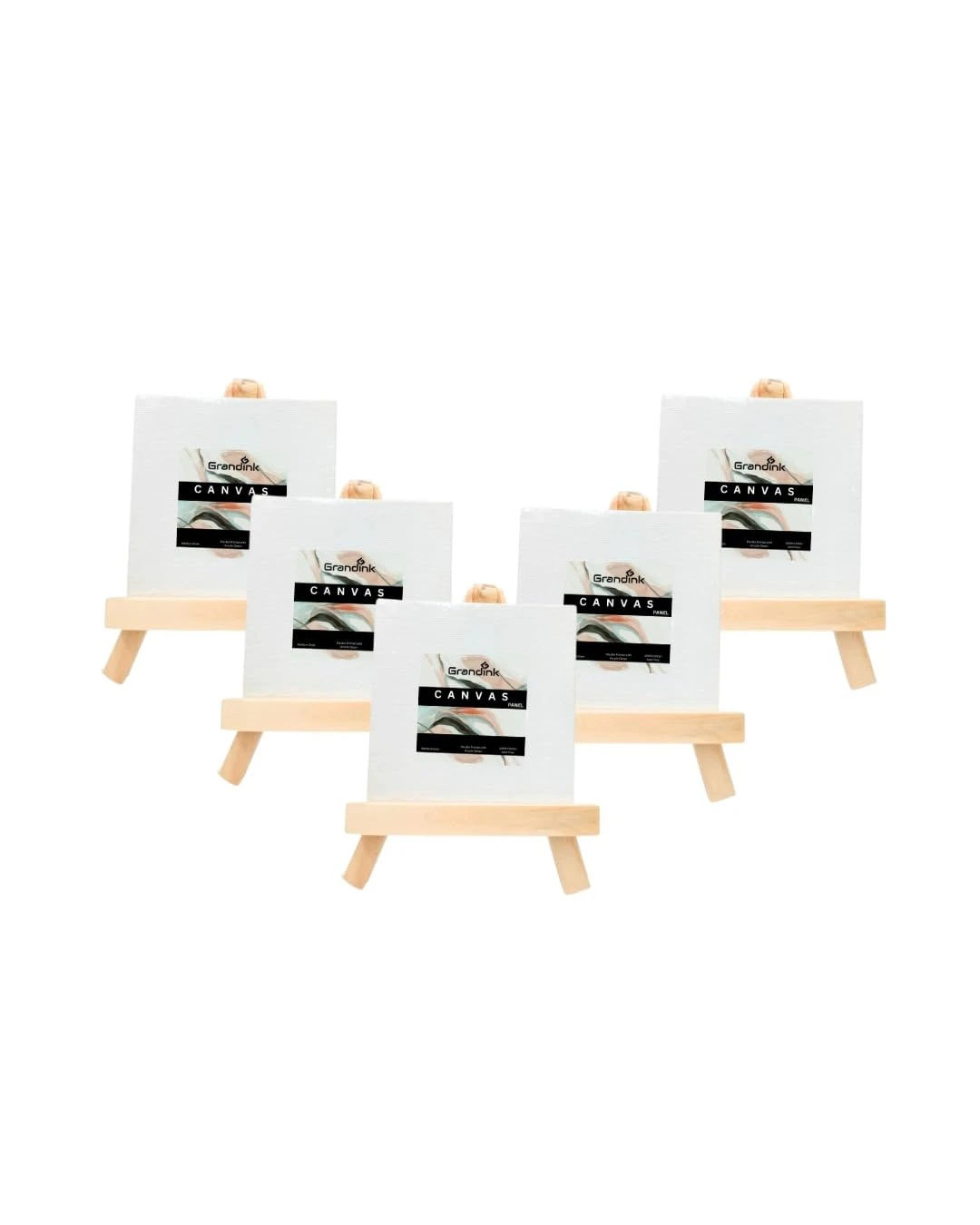 8-Inch Mini Wooden Easel and 6×6 Inch Canvas