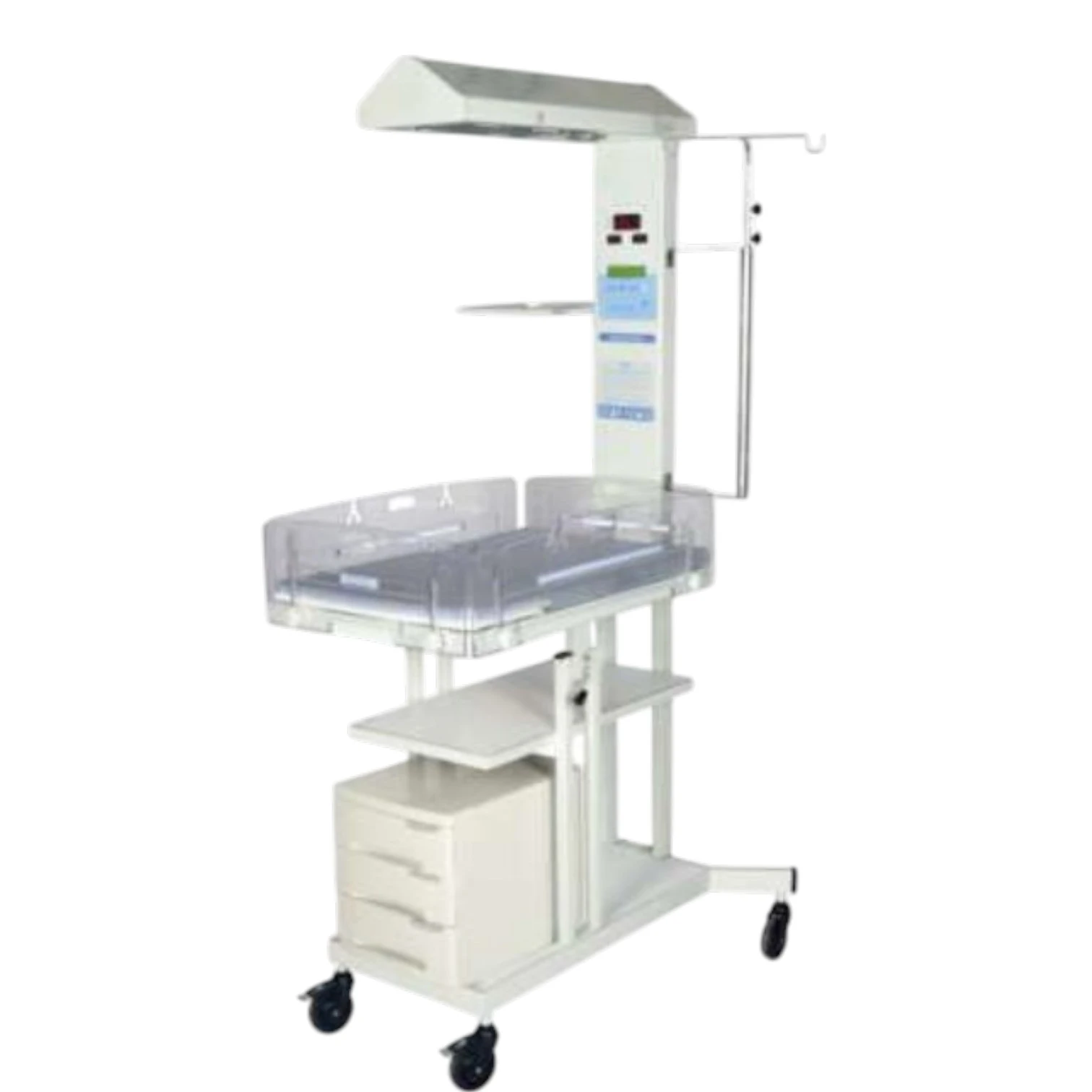 NIC205 INFANT RADIANT WARMER WITH FIXED BABY CRADLE & DRAWERS WITH MICROPROCESSO