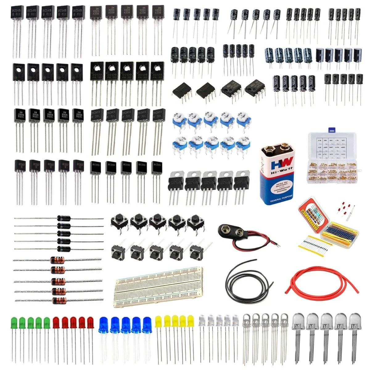 Electronics Components Kit 1000 Parts – AI & Robotics Lab Starter Pack ...
