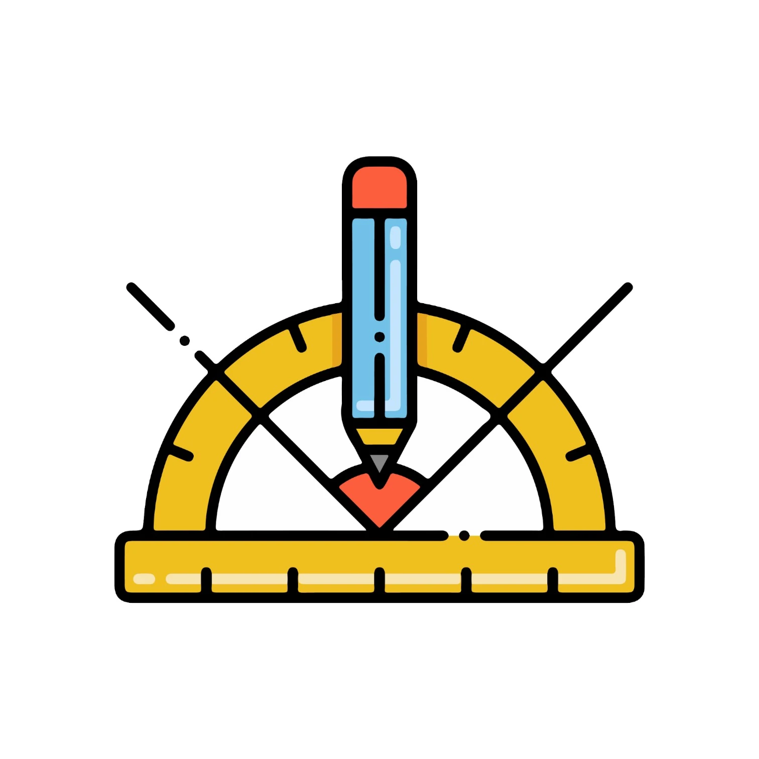 protractors and penceil wall mount Sticker 12'x18''