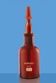- DROPPING BOTTLES With Glass Dropper & Silicone Teat, Amber