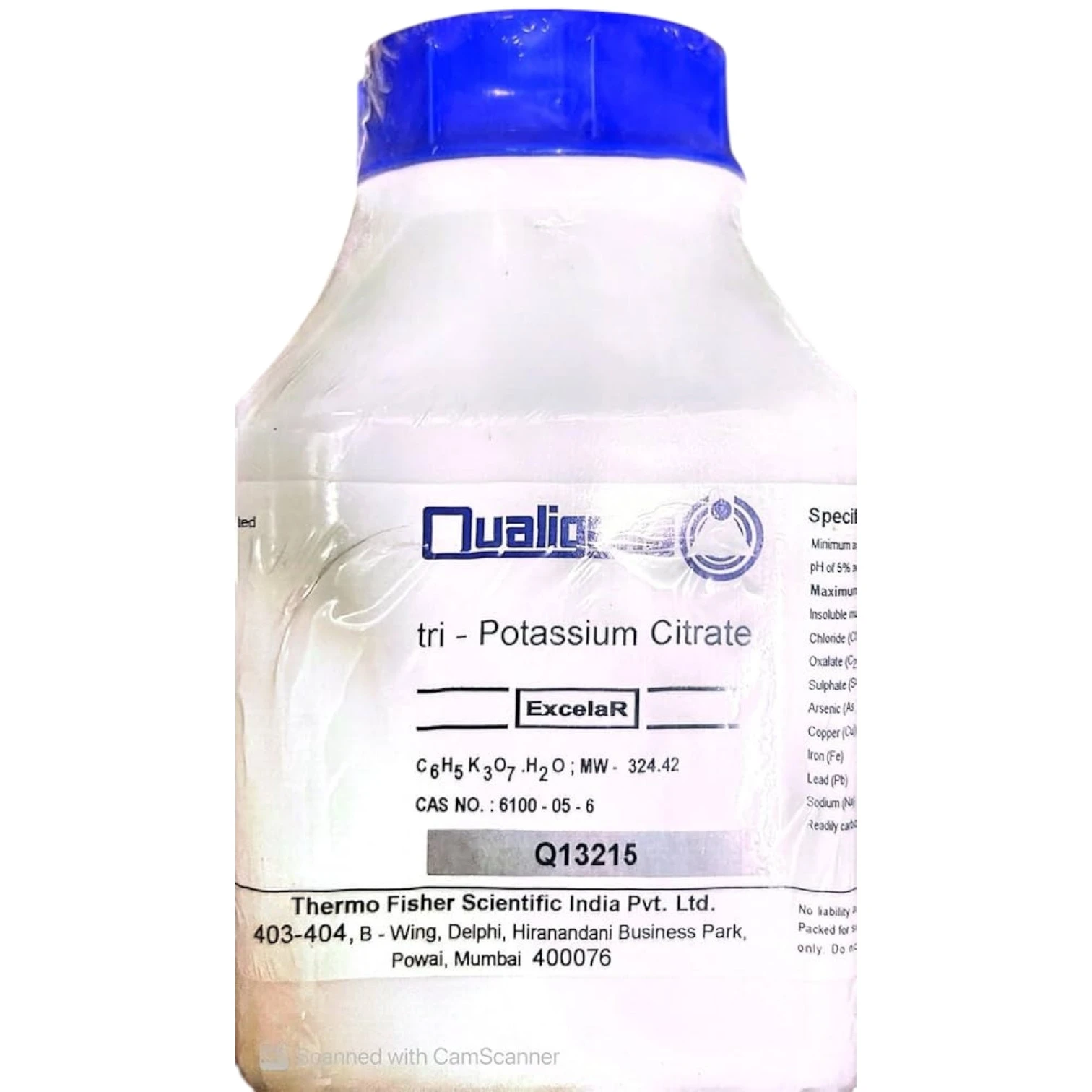 Tri Potassium Citrate [C₆H₅K₃O₇]