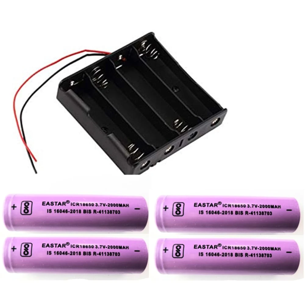 Li-ion 18650 Cells (Pack of 4) + Holders
